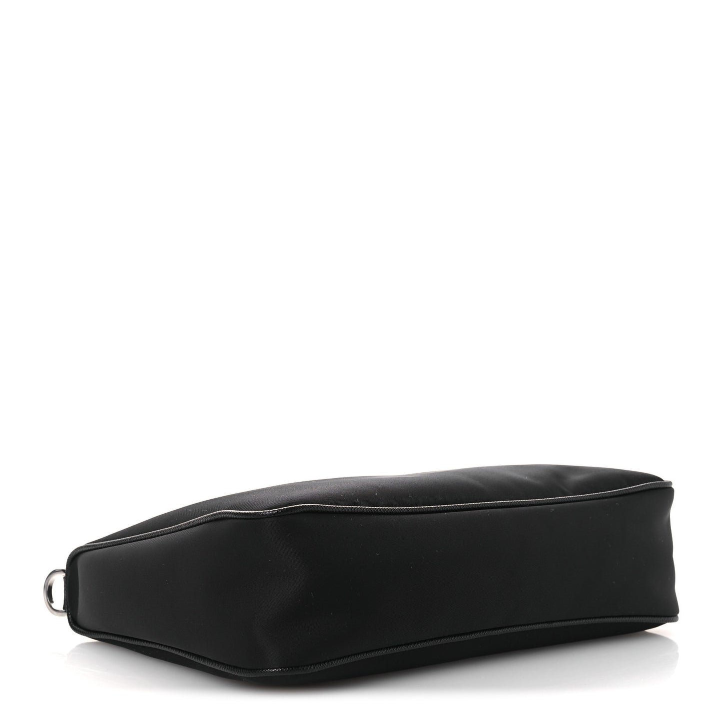 Re-Nylon Saffiano Pocket Zippered Shoulder Bag Black