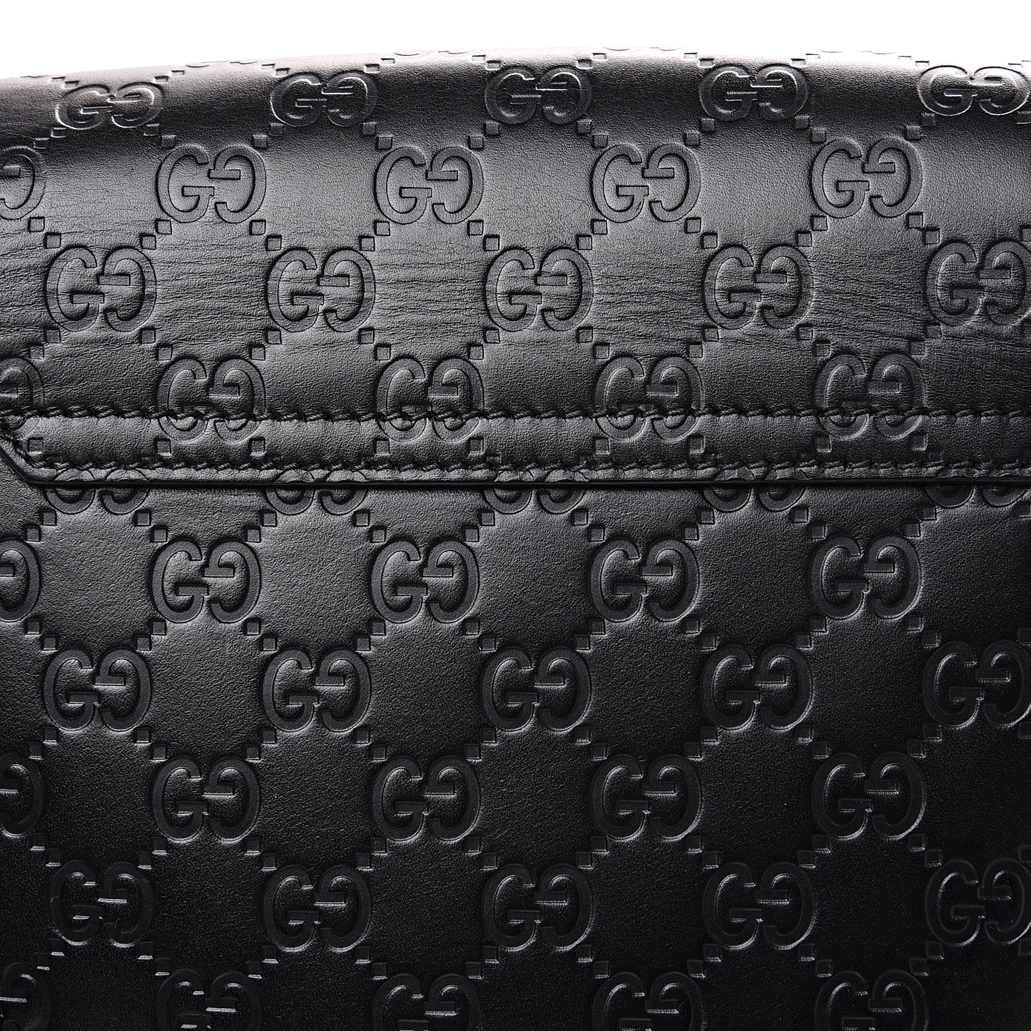 Guccissima Signature Single Buckle Flap Messenger Bag Black
