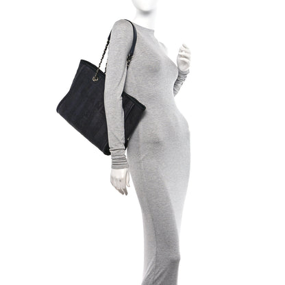 Chanel Mixed Fibers Striped Small Deauville Tote Black 2 of 14