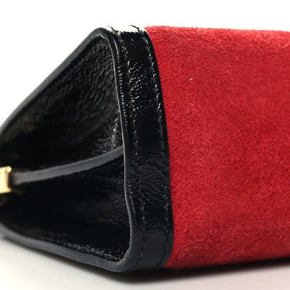 Gucci Suede Patent Web Small Ophidia Chain Shoulder Bag Hibiscus Red Black 9 of 10