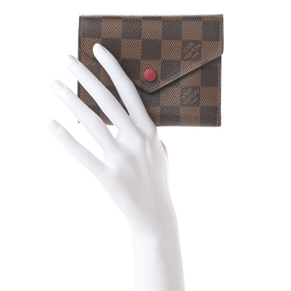 Louis Vuitton Damier Ebene Victorine Wallet Red 2 of 7