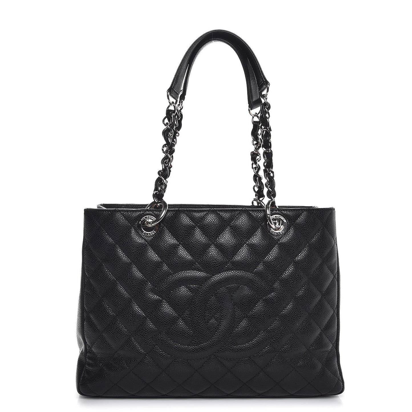 Caviar Quilted Grand Shopping Tote GST Black
