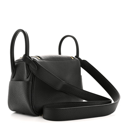 Hermes Taurillon Clemence Mini Lindy 20 Black 3 of 11