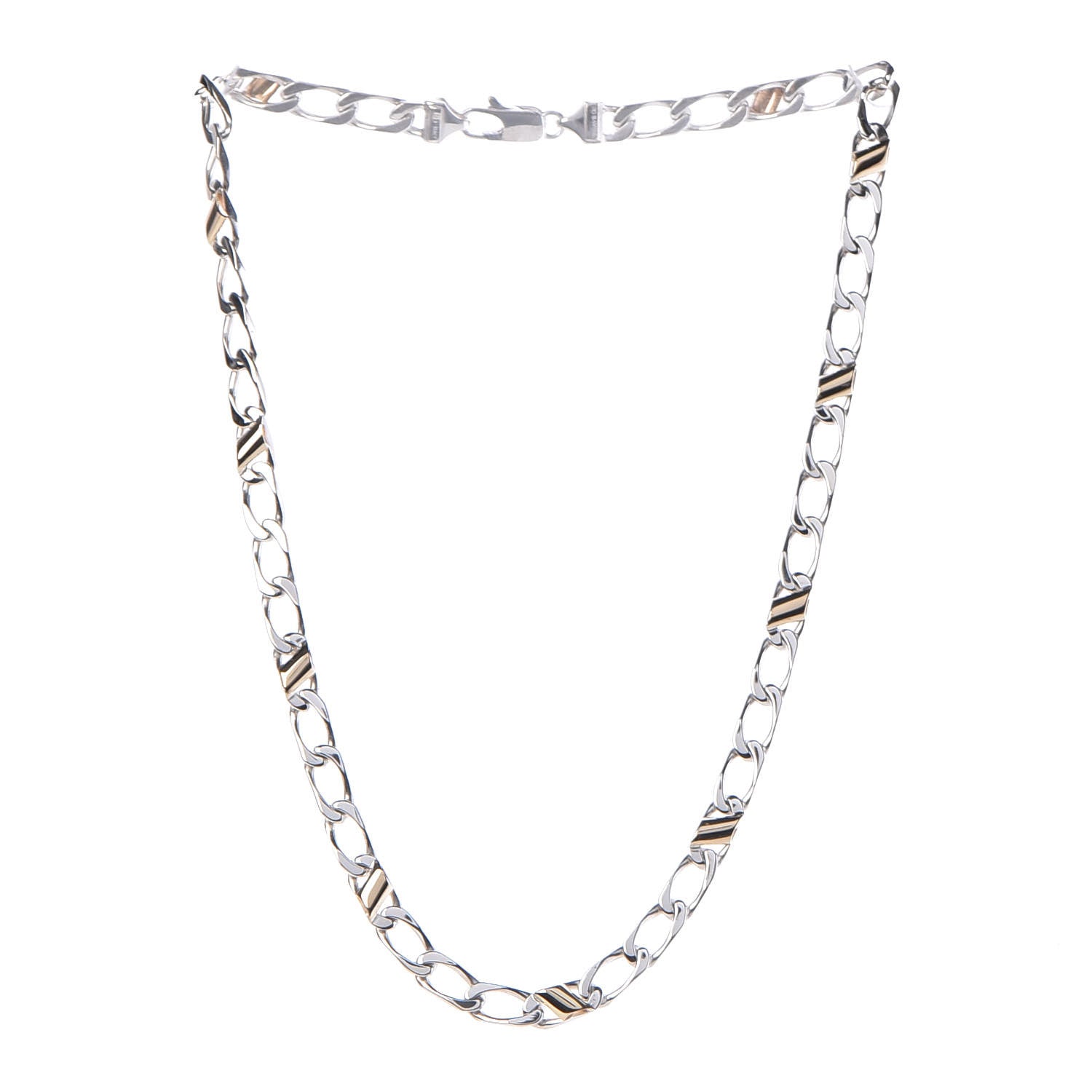 Tiffany Sterling Silver 18K Yellow Gold Curb Chain Necklace 3 of 6
