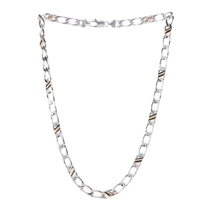 Tiffany Sterling Silver 18K Yellow Gold Curb Chain Necklace 3 of 6