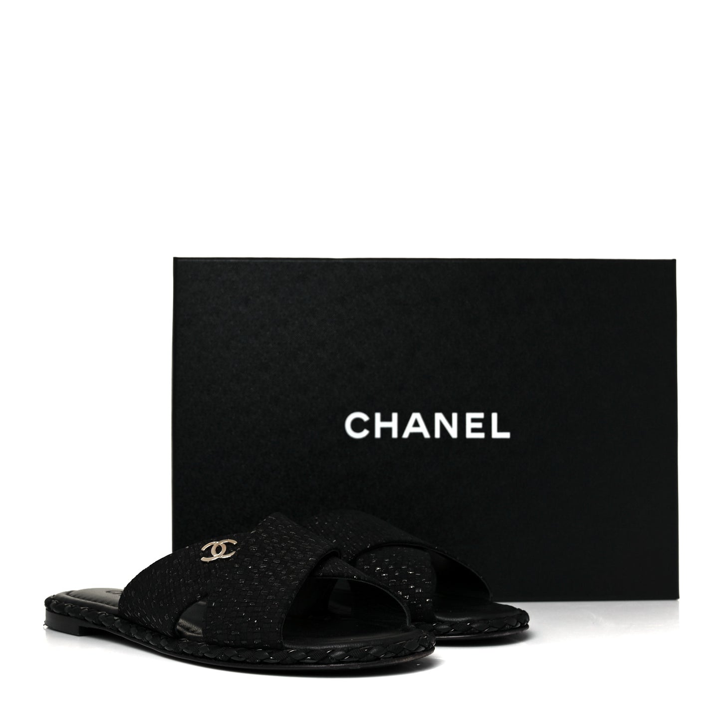Fabric Mule Sandals 37 Black