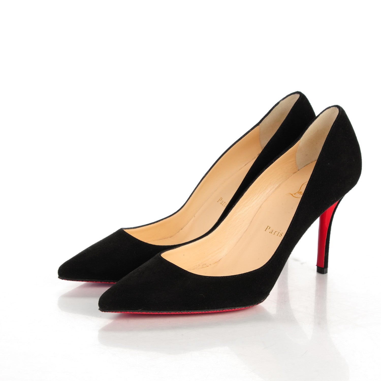 Christian Louboutin Suede Apostrophy 85 Pumps 38.5 Black 3 of 6