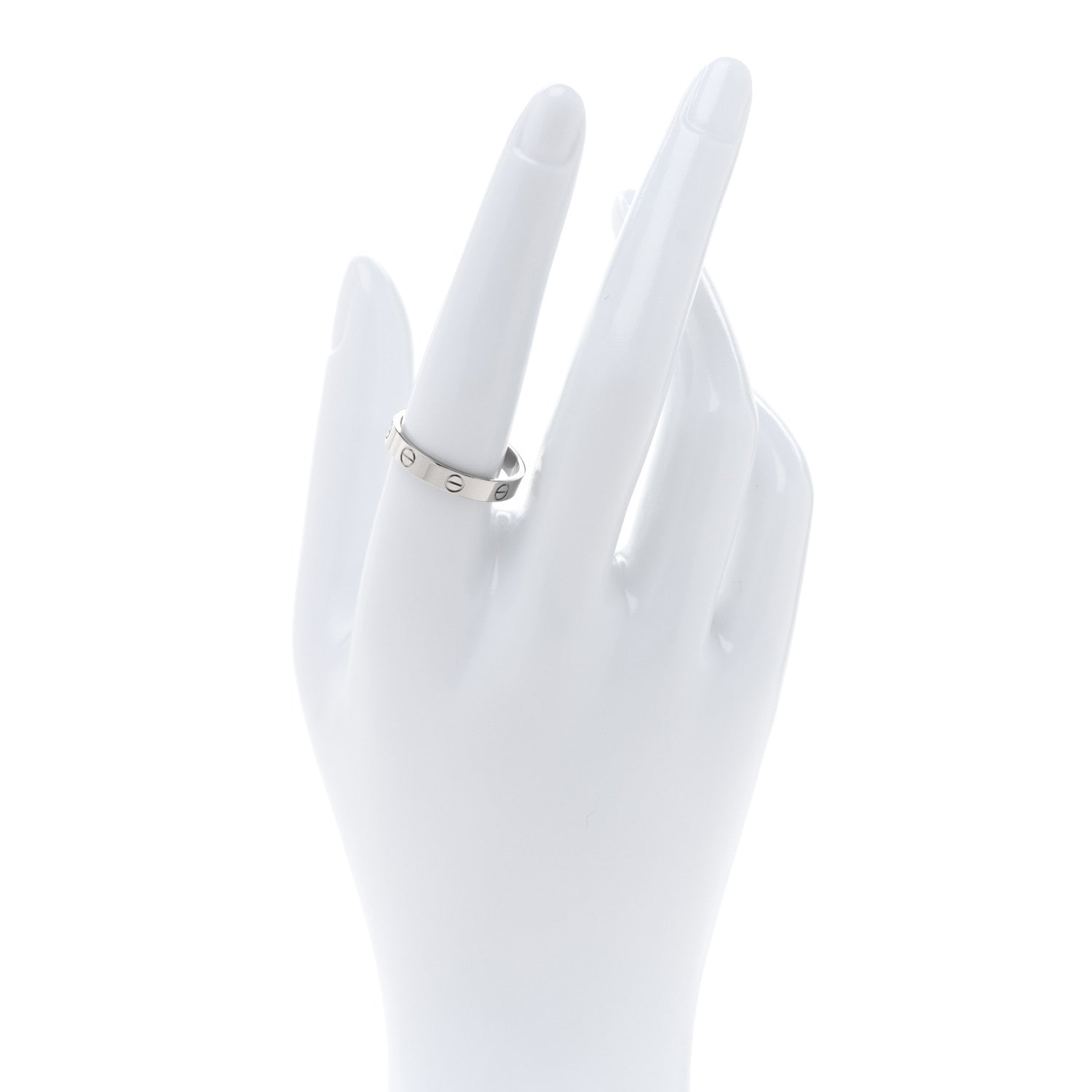 Cartier 18K White Gold 3.5mm LOVE Wedding Band Ring 59 8.75 2 of 4