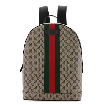 Gucci GG Supreme Monogram Web Dome Backpack Black 1 of 11