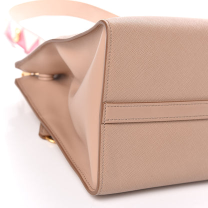 Prada Saffiano City Calfskin Greche Medium Paradigme Bag Cammeo Begonia 6 of 18