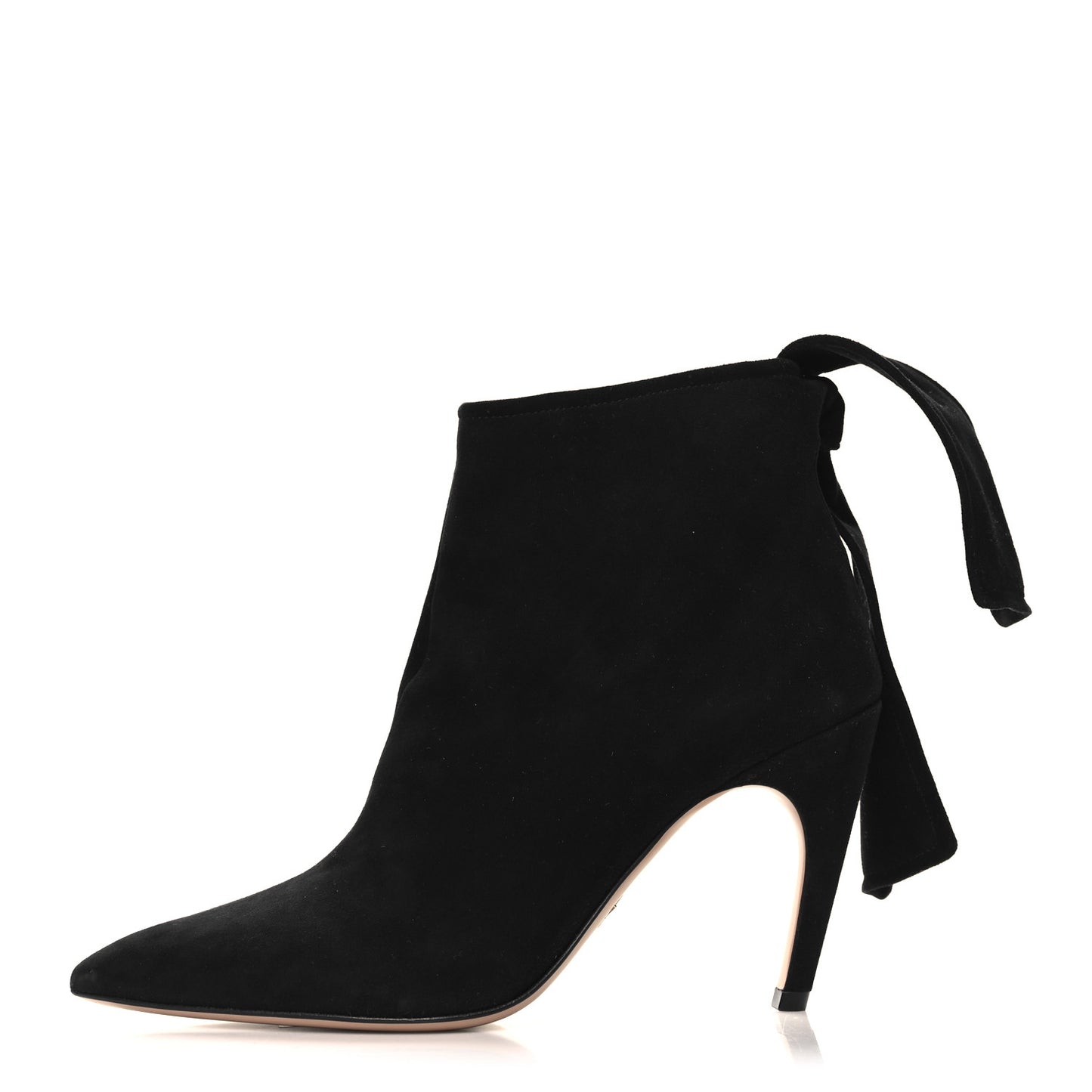 Suede La Belle D Bow Ankle Boots 38 Black
