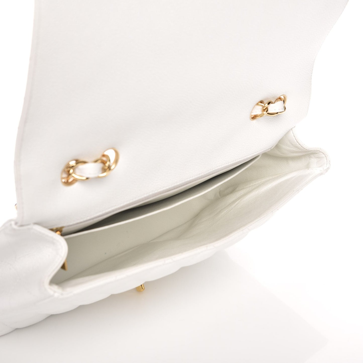 Caviar Quilted Jumbo Single Flap White