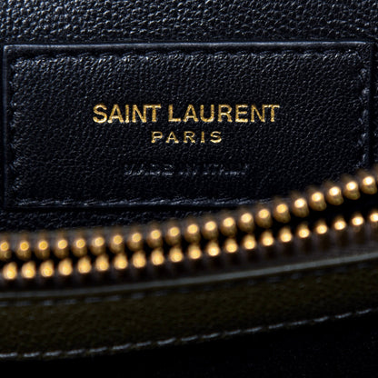 Saint Laurent Sheepskin Matelasse Chevron Monogram Medium College Bag Military Olive 6 of 14