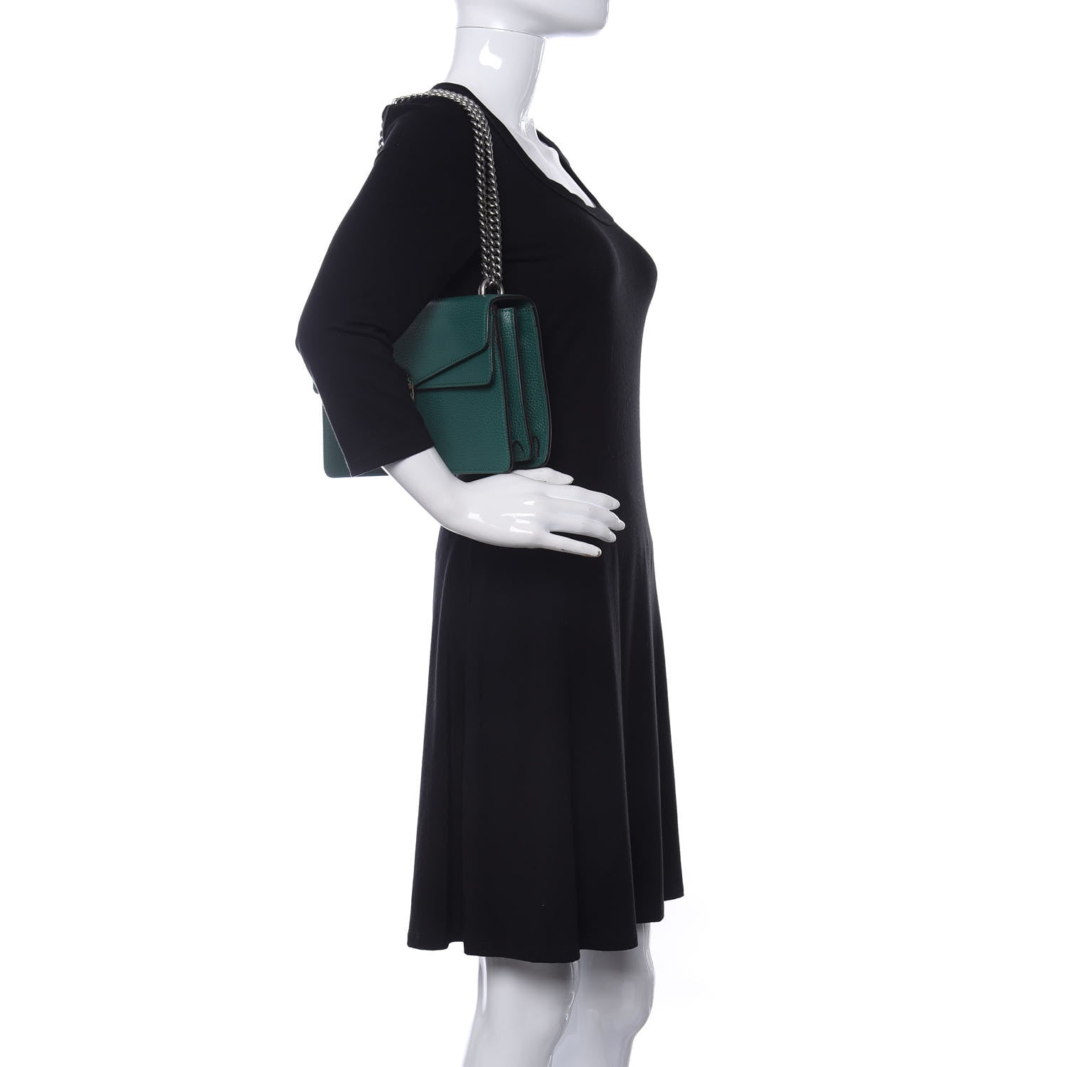 Gucci Pebbled Calfskin Small Dionysus Shoulder Bag Emerald 1 of 9