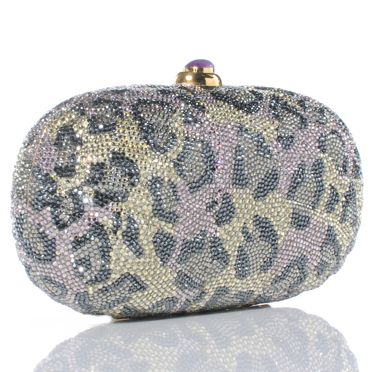 Judith Leiber Swarovski Crystal Leopard Minaudiere Clutch 3 of 6