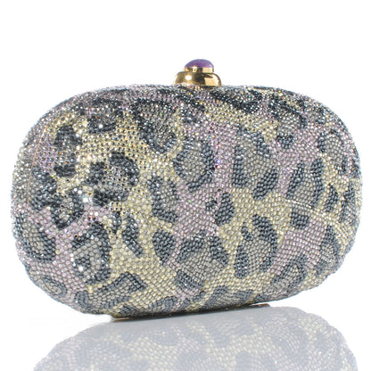 Judith Leiber Swarovski Crystal Leopard Minaudiere Clutch 3 of 6