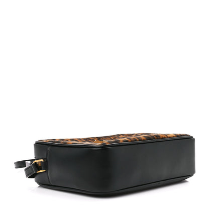 Saint Laurent Calfskin Leopard Print Monogram Lou Camera Bag Black 4 of 10