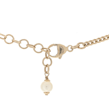 Chanel Crystal Pearl CC Heart Necklace Gold 3 of 3
