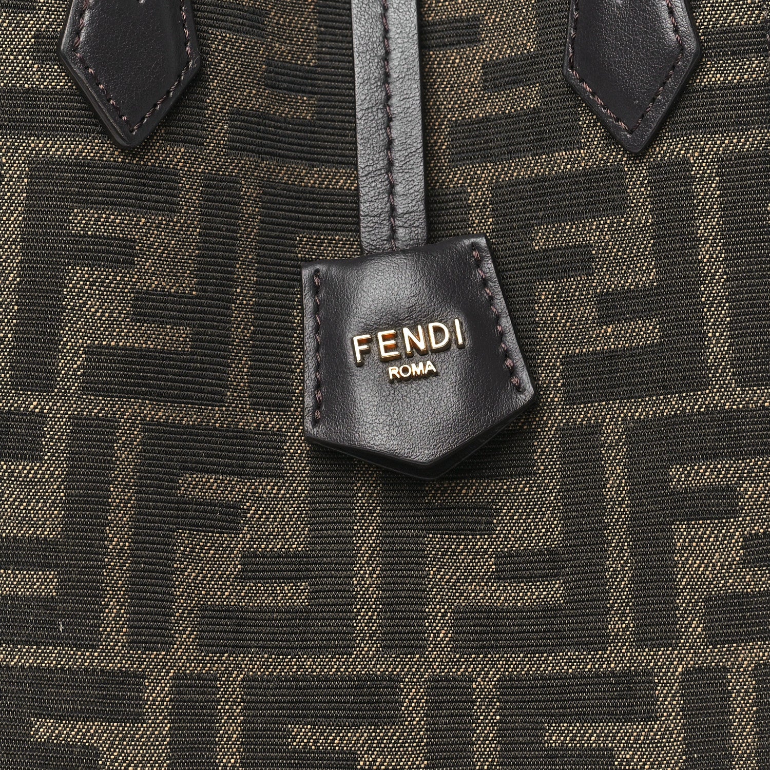 Fendi Fabric Jacquard Vitello Grace FF 1974 Mini Fendi Origami Tobacco Moro Ebano 8 of 10
