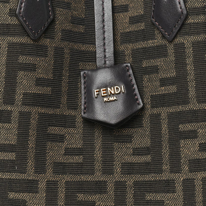 Fendi Fabric Jacquard Vitello Grace FF 1974 Mini Fendi Origami Tobacco Moro Ebano 8 of 10