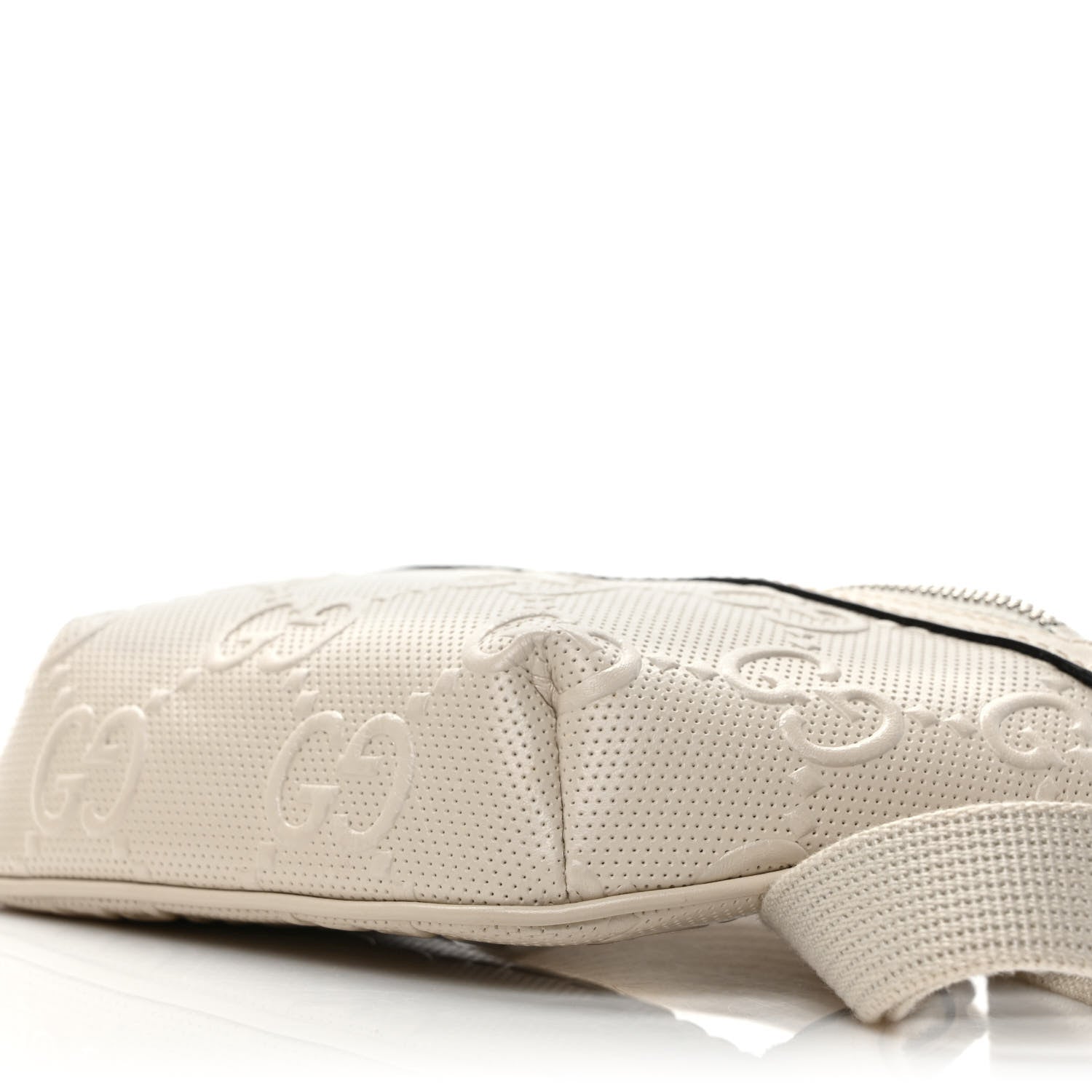 Gucci Calfskin GG Tennis Embossed Belt Bag Mystic White 8 of 9