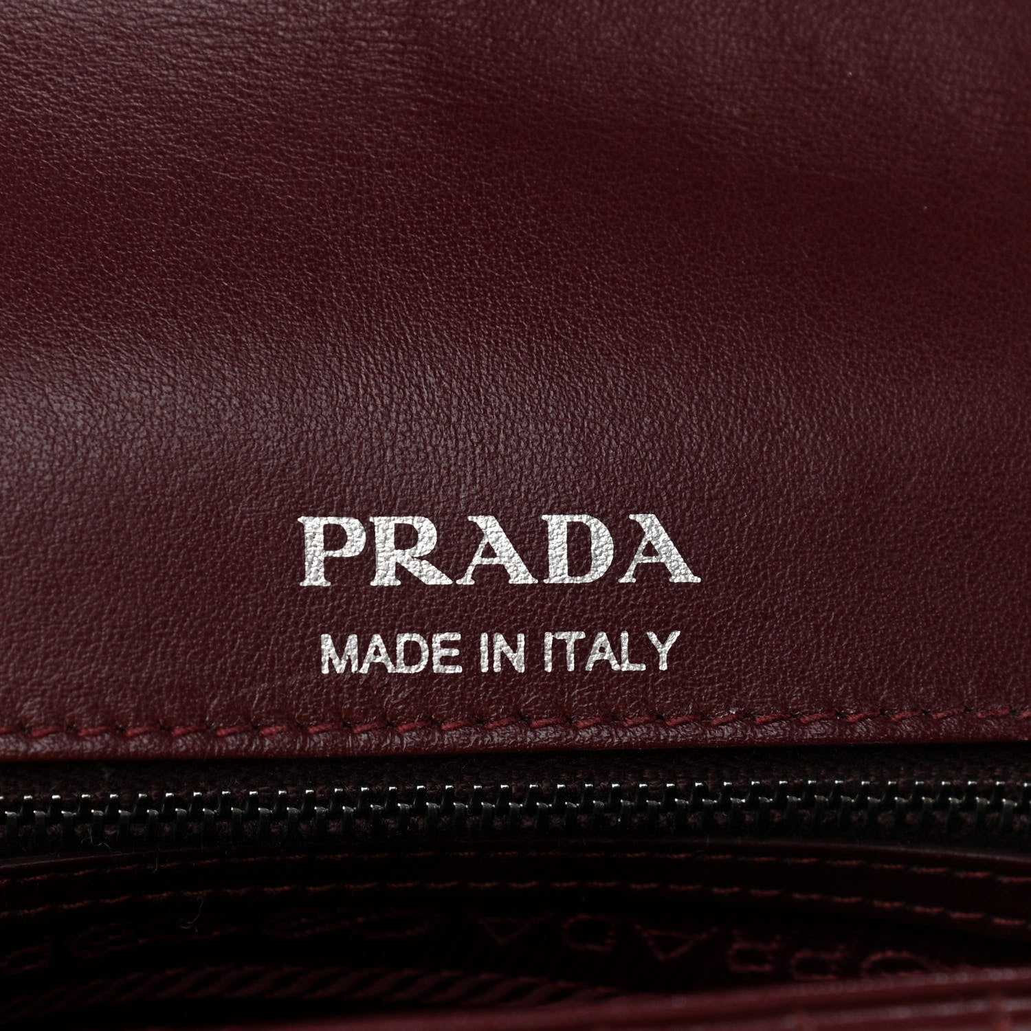 Prada Soft Calfskin Impunture Diagramme Large Chain Flap Shoulder Bag Granato 6 of 9