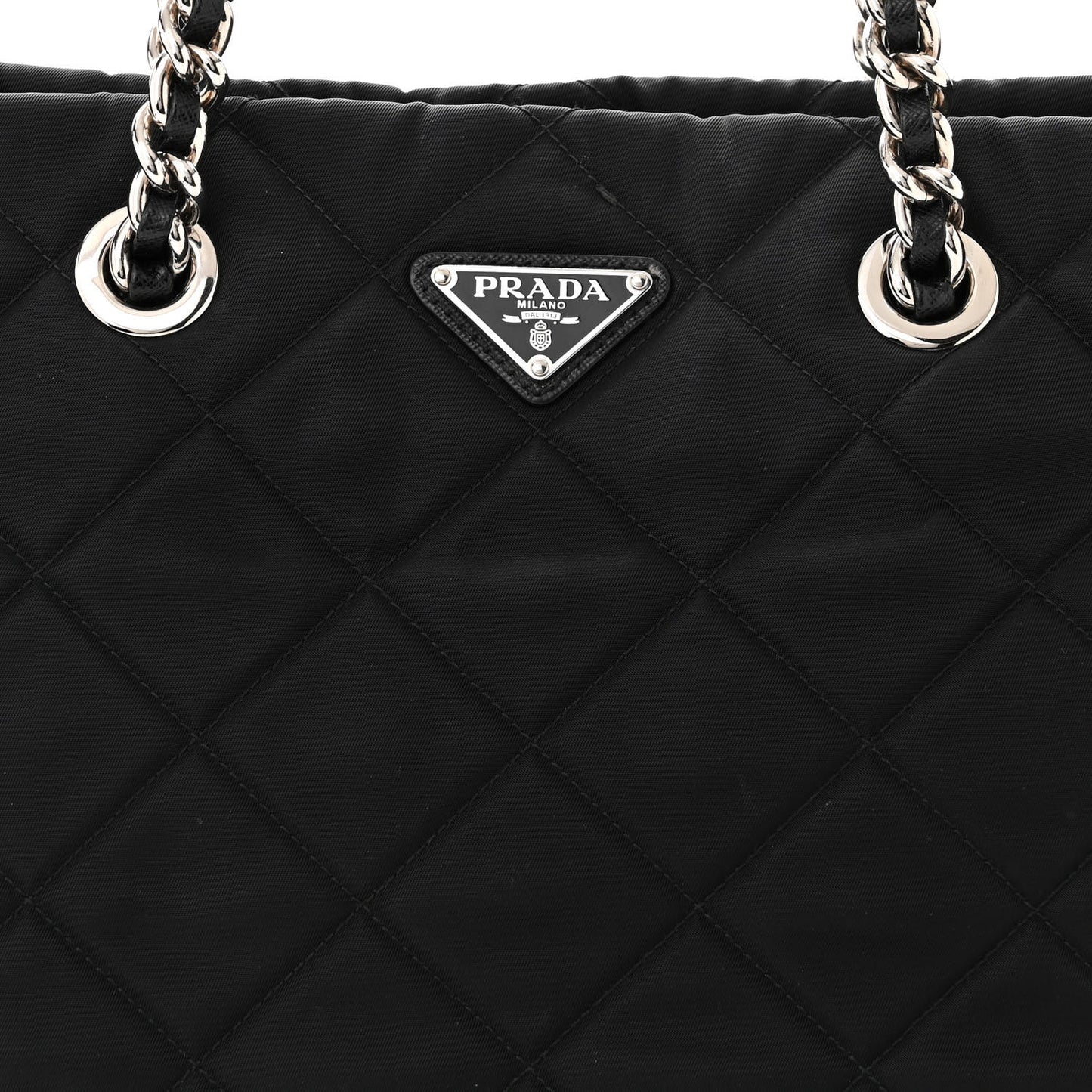 Nylon Tessuto Impuntu Quilted Tote Black