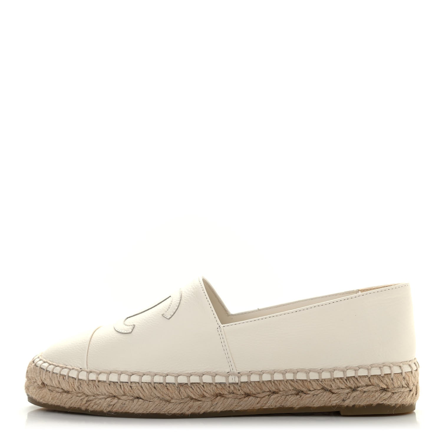 Chanel Calfskin CC Espadrilles 37 Ivory 1 of 8