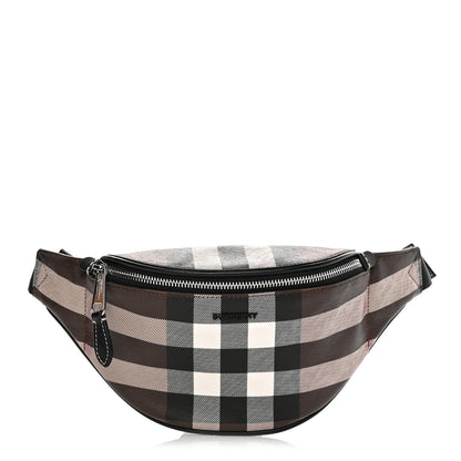 Burberry E-canvas Check Bum Bag Dark Birch Brown 1 of 12