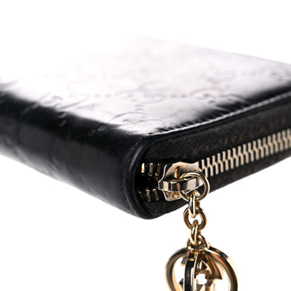 Gucci Guccissima Large Twins Zip Around Wallet Black 14 of 19