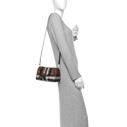 Burberry E-canvas Check Mini Bowling Bag Dark Birch Brown 2 of 10