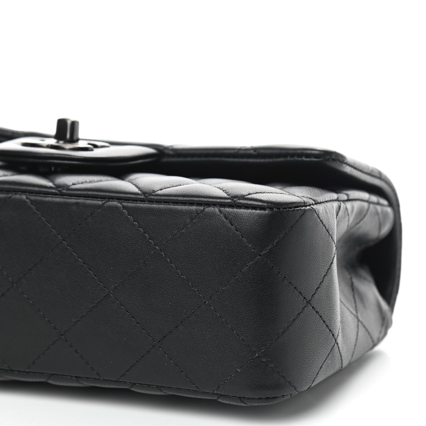 Lambskin Quilted Mini Rectangular Flap So Black