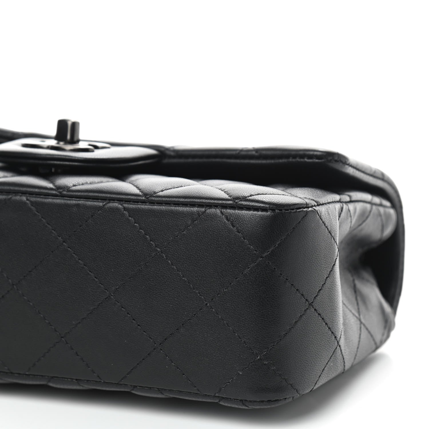 Chanel Lambskin Quilted Mini Rectangular Flap So Black 7 of 9
