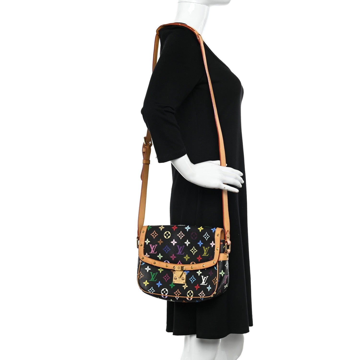 Louis Vuitton Monogram Multicolor Sologne Black 2 of 13