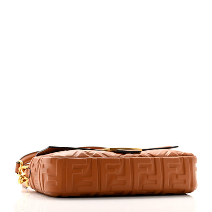 Fendi Nappa FF 1974 Embossed Baguette Brandy 4 of 9