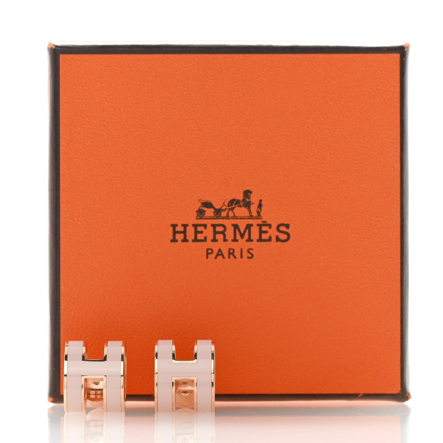 Rose Gold Lacquered Pop H Earrings Rose Dragee