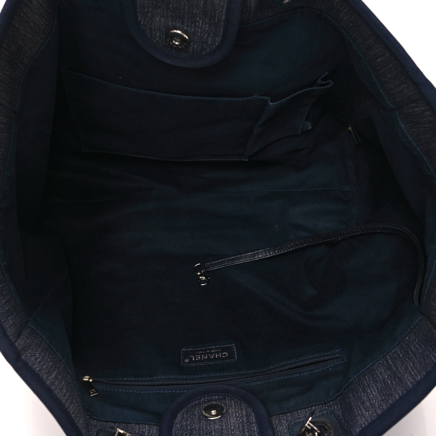 Chanel Denim Large Deauville Tote Blue Orange 5 of 13