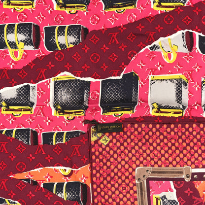 Louis Vuitton Silk Voyages Keepall Square Scarf Fuchsia Multicolor 3 of 3