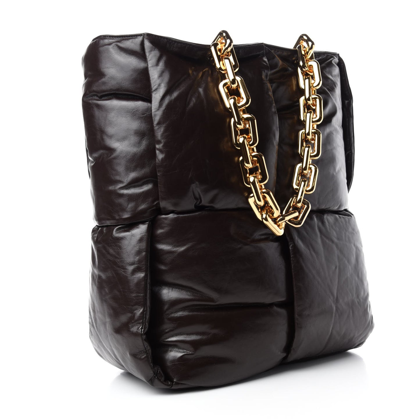Calfskin Maxi Intrecciato Puffy Chain Tote Bag Fondente