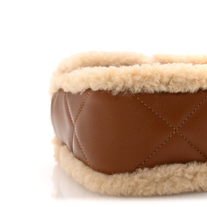 Chanel Shearling Lambskin Quilted Furry Coco Flap Beige Brown 9 of 11