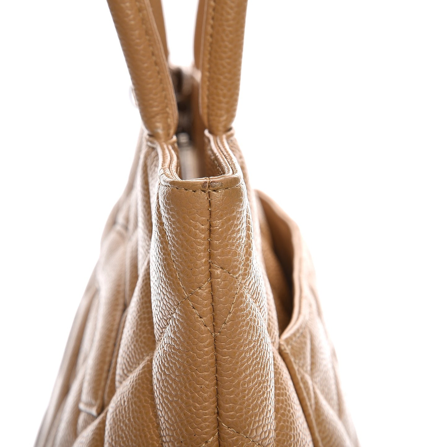 Caviar Quilted Medallion Tote Beige