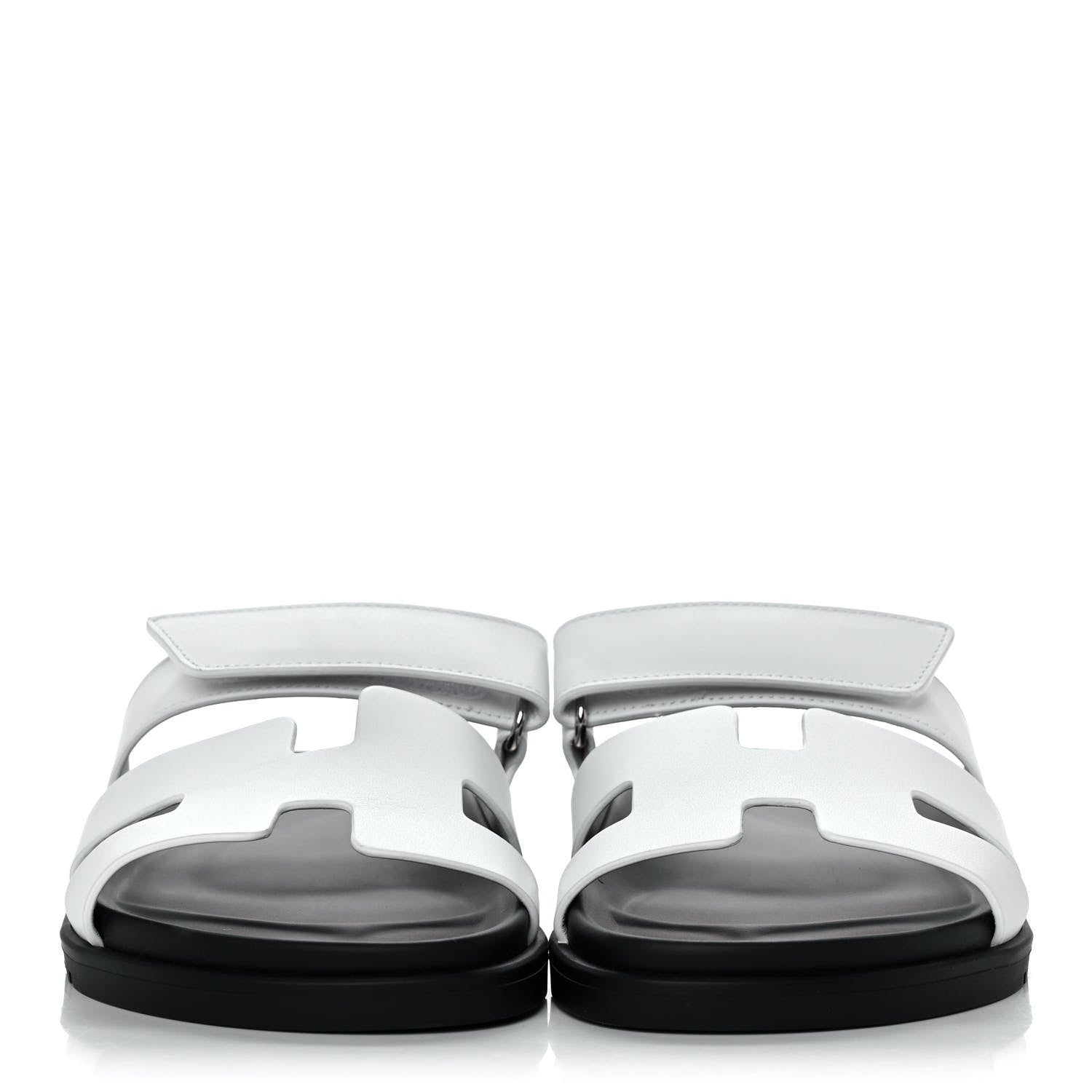 Hermes Calfskin Womens Chypre Sandals 38.5 White 2 of 12