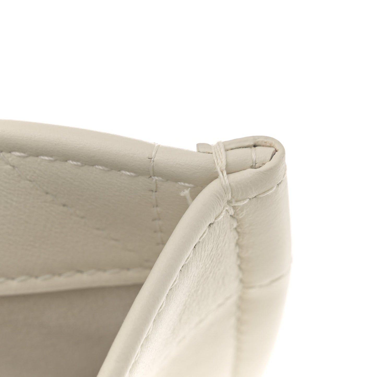 Calfskin Macro Cannage Medium Book Tote White