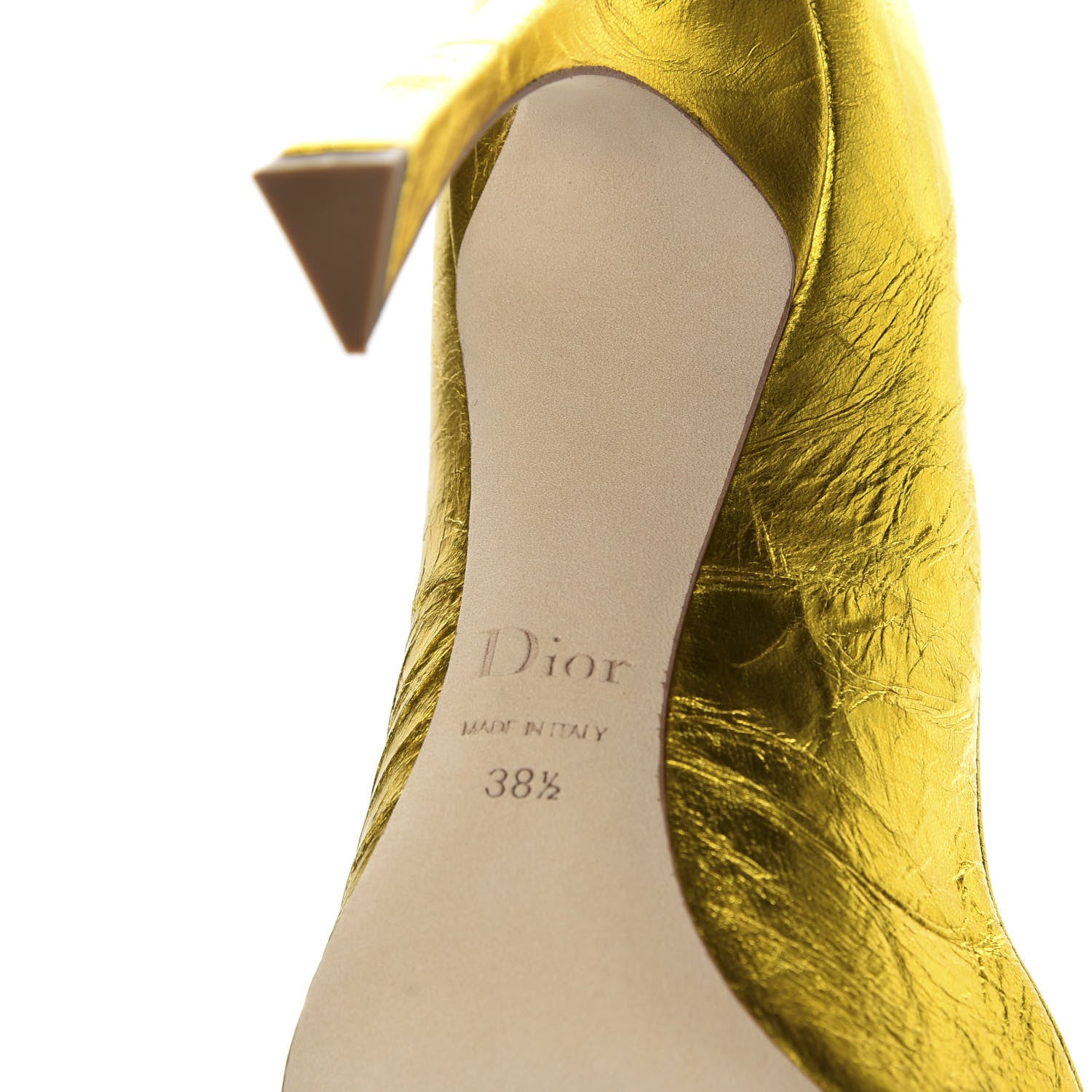 Christian Dior Shiny Crinkled Lambskin Songe Pumps 38.5 Juane 7 of 10