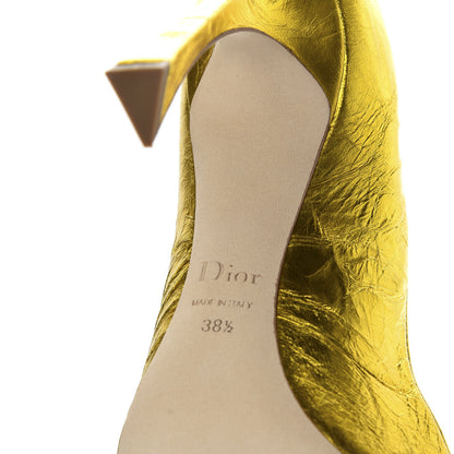 Christian Dior Shiny Crinkled Lambskin Songe Pumps 38.5 Juane 7 of 10