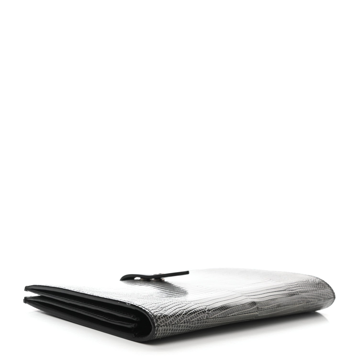 Celine Lizard Calfskin Large Multifunction Strap Wallet Black 4 of 9