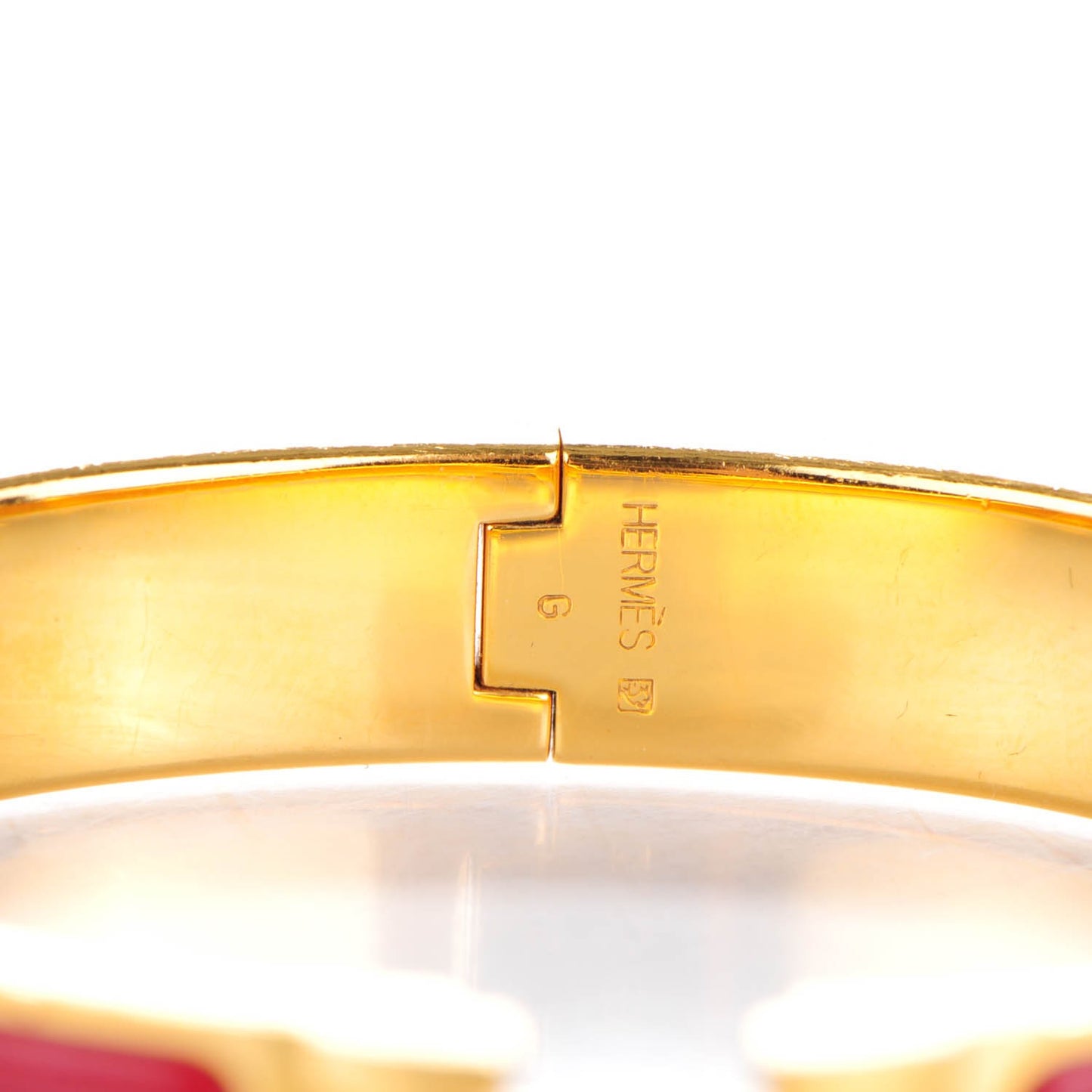 Enamel Clic Clac H Narrow Bracelet GM Rouge