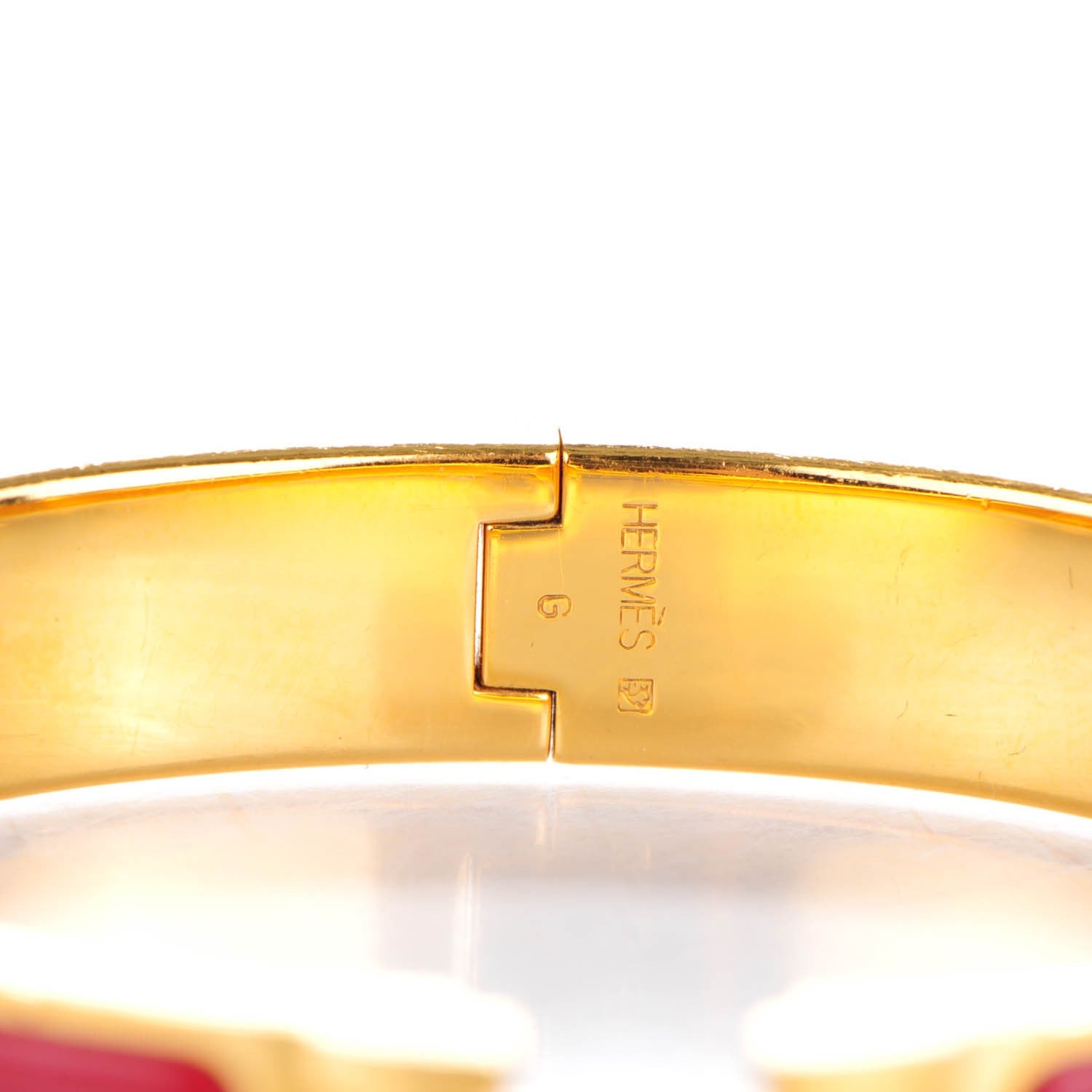 Hermes Enamel Clic Clac H Narrow Bracelet GM Rouge 3 of 5
