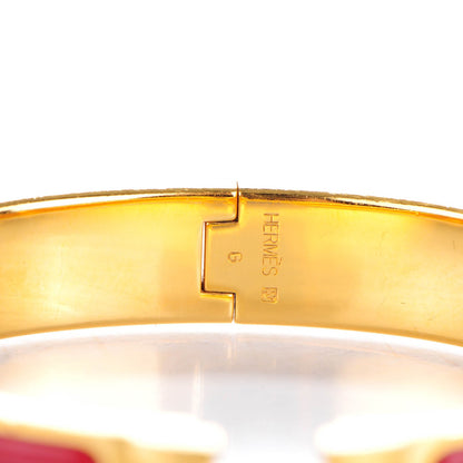 Hermes Enamel Clic Clac H Narrow Bracelet GM Rouge 3 of 5