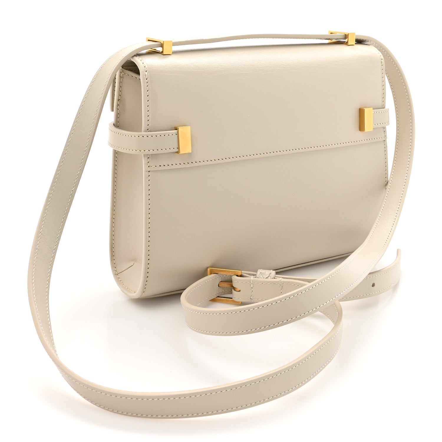 Saint Laurent Smooth Calfskin Mini Manhattan Shoulder Bag Blanc Vintage 2 of 11